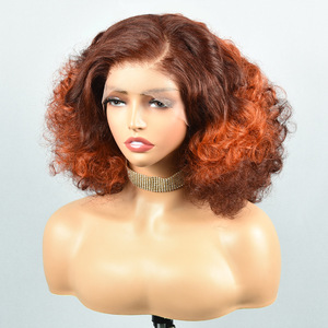 Mật độ 250% glueless siêu đôi rút ra Ấn Độ tóc giả tóc con người HD 13x4 ren 16 inch chịu nhiệt phụ nữ Châu Phi Trinh Nữ tóc giả - Product Image 2