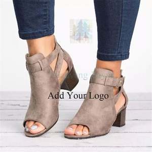 Sandales en grande taille Chaussures pour femmes évidées avec fermeture éclair arrière <span class=keywords><strong>2022</strong></span> Printemps et été Nouvelle <span class=keywords><strong>collection</strong></span>: talon haut pour femmes - Product Image 1