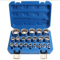 Jeu de 19 pièces de clé à cliquet électrique à tête dentée en fleur de prunier outil de réparation automobile