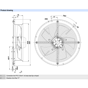 Ventiladores axiales ebmpapst W2E300-CP02-30 de 300 mm, 230 W, 230 V CA, ventiladores eléctricos, ventiladores para aire acondicionado, ventiladores axiales de refrigeración, ventiladores para enfriadores. - Product Image 3