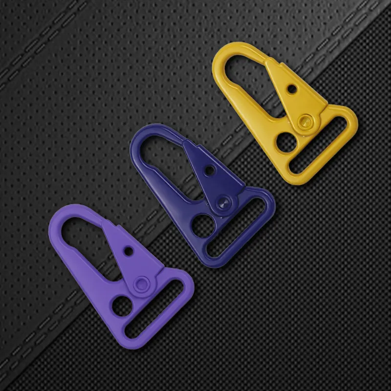 Wholesale black 1 Inch HK Hook Enlarged Mouth Clip Sling Clasp Olecranon Hook for Keychain Snap Hooks Outdoor Bag