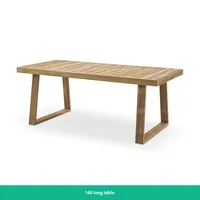 Ensemble table et chaises d'extérieur en bois massif de style nordique avec design en corde tressée, imperméable et résistant aux UV pour jardin, cour et balcon