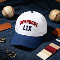 Casquette de baseball unisexe bicolore brodée, visière incurvée, boucle réglable, pour fans de sport et usage décontracté