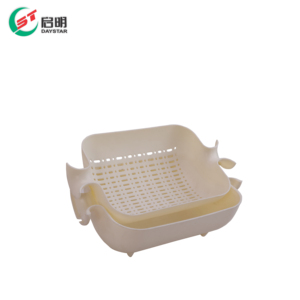 2 Layer <b>Plastic</b> <b>Basket</b> Injection Molded PP Storage <b>Basket</b> Multi Tier Organizer Durable Household Kitchen Bathroom Storage Rack - Product Image 3