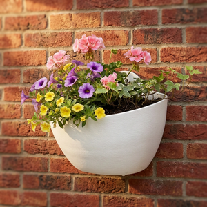 PP <b>Plastic</b> Wall Mounted Flower Pot Half Round Hanging <b>Planter</b> Indoor Outdoor Garden Decorative Plant Pot Durable Lightweight - Product Image 1