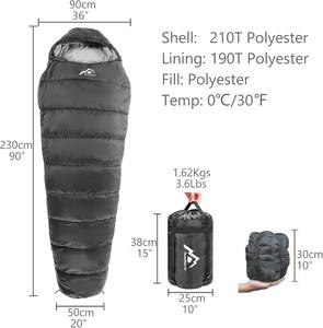 ถุงนอนทำความร้อนพร้อมแผ่นทำความร้อนผ้าห่มตั้งแคมป์ขนาดกะทัดรัดแบบพกพา - Product Image 2