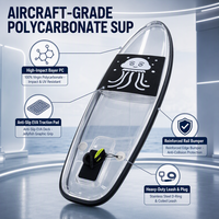Planche de paddle transparente et rigide pour SUP, planche de surf pour lac, océan, sports nautiques
