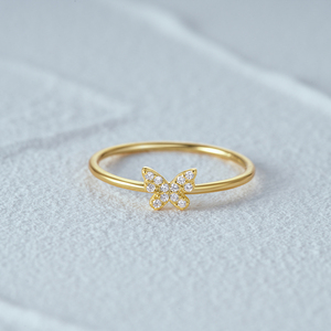 Oferta de Verano CANNER: Anillos de Plata de Ley 925 con Baño de Oro Vermeil de 18k y Circonita Cúbica con Diseño de Mariposa para Mujer - Product Image 2