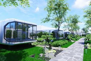 Maisons préfabriquées mobiles de luxe, capsules spatiales, conteneurs modulaires, maisons en pods, de 20 pieds, 30 pieds, 40 pieds, vertes, personnalisées, portables, pour bureaux, magasins, hôtels - Product Image 5