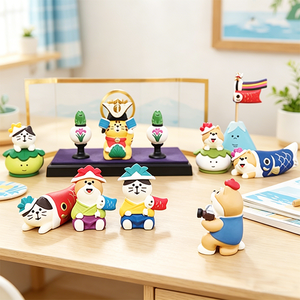 Gatto <span class=keywords><strong>Samurai</strong></span> Cartoon Daruma - Statuetta Portafortuna in Resina per Decorazione Casa e Ufficio, Figurina Decorativa come Regalo - Product Image 1