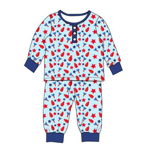 Pyjama décontracté en bambou brodé de boutons, combinaison, pyjama en fibre de bambou plié, sac de couchage pour bébé fille - Product Image 3