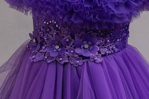 HP Kids Formal <b>Tulle</b> Ball Gown Pink Ruffled Flower Girl Dress with Sequin & Lace - Product Image 6