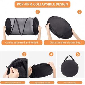 Lớn lưới phòng tắm và giặt <span class=keywords><strong>Hamper</strong></span> Giỏ ráp xách tay pop-up thiết kế cho Trang chủ sử dụng bẩn quần áo lưu trữ Quà Tặng Ý Tưởng - Product Image 6