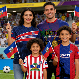 Maillot de football Haïti 2026 pour homme – T-shirt à col rond – Fédération de football haïtienne – Maillot de l'équipe nationale de Haïti – Haut à manches courtes - Product Image 3