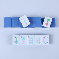 Mahjong américain, jeu de cartes à mélanger à la main, mini, quatre couches, en acrylique, style euro-américain, décontracté, avec emballage en boîte cartonnée aux couleurs assorties