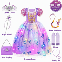 Robe de princesse lumineuse à LED pour filles, Costume de Cosplay de personnage de jeu lumineux, tenue fantaisie pour fête de nuit d'halloween pour enfants