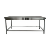 Table de cuisine professionnelle en acier inoxydable, base ouverte, deux niveaux, roulettes, capacité de charge de 1000 kg/m, pour hôtels et restaurants