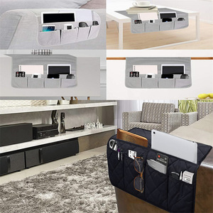 Bolsa de almacenamiento para reposabrazos de sofá, de hilo acolchado, con múltiples bolsillos, montada en la pared para la organización del hogar - Product Image 4