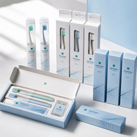 Boîte d'emballage personnalisée haut de gamme étanche pour kit de soins bucco-dentaires, insert en carton pliable, ensemble brosse à dents et dentifrice, boîte en papier OEM en gros