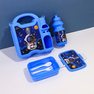 Boîte à bento portable pour l'école Conteneur à bento étanche Nouveau dessin animé chaud Boîte à lunch créative pour enfants avec bouteille d'eau et poignée - Product Image 6