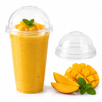 Gobelets compostables certifiés BPI en PLA, 12 oz, 16 oz, 20 oz, 24 oz, transparents, jetables, pour café glacé et boissons froides, avec couvercles plats