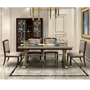 Di alta qualità della cucina della casa mobili di lusso italiano rettangolare 6 posti tavolo da pranzo set