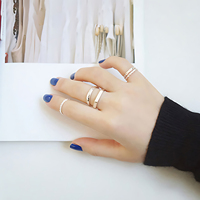 Bagues minimalistes fines et simples pour femmes, en argent sterling 925, bague ajustable tendance, bijoux de créateur, vente en gros