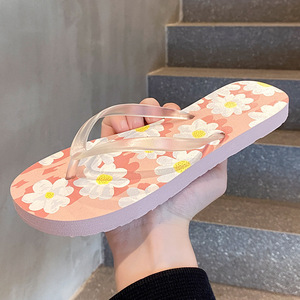 Nouvelles tongs pour femmes en PVC imperméable antidérapant pour l'été avec des motifs de soleil et de fleurs - Product Image 4
