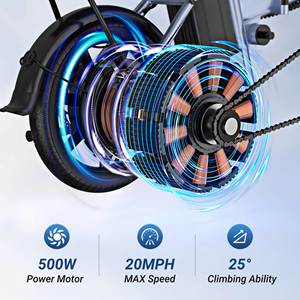 Bicicleta Eléctrica Plegable de 500W con la <span class=keywords><strong>Mejor</strong></span> Relación Calidad-Precio <span class=keywords><strong>para</strong></span> Adultos, Bicicleta Eléctrica <span class=keywords><strong>para</strong></span> Desplazamientos Urbanos con Batería de Litio de 48V, Entrega Local en el Reino Unido - Product Image 4