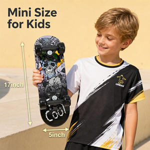 Mini Skateboard Personalizzato con Stampa Grafica, 17 Pollici, 4 Ruote, Piccolo Cruiser in Plastica, Skateboard Completo <span class=keywords><strong>per</strong></span> Bambini e <span class=keywords><strong>Principianti</strong></span> - Product Image 4