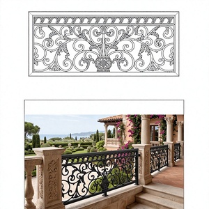 European Cast Iron Stainless Steel Balustrade Panel Floral Scroll Design Outdoor Mall Balcony <b>Railings</b> Rust Resistant Lifetime - Product Image 1