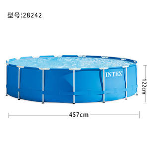 <span class=keywords><strong>Piscine</strong></span> hors sol <span class=keywords><strong>ronde</strong></span> <span class=keywords><strong>INTEX</strong></span> 28242 457*122CM avec pompe 14 pieds X 48 pouces, cadre en métal bleu pour la famille - Product Image 2