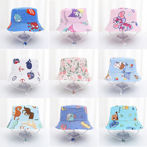 Chapeau Bob <span class=keywords><strong>Enfant</strong></span> Landfond pour l'été, motif dessin animé, style pêcheur, pour bébés filles et garçons, idéal plage et plein air - Product Image 1