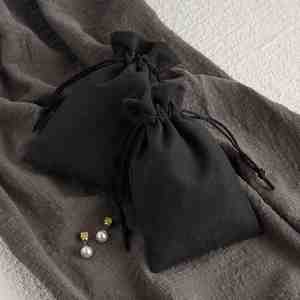 Ulikeke <b>Black</b> Velvet Suede Packaging Drawstring Jewelry Pouch Bag with Custom Logo - Product Image 6