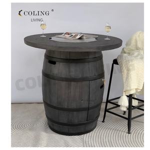 Mesa de pozo de fuego de Gas de barril de vino rústico de alta calidad Patio exterior Barra de fuego de Gas de piedra con control remoto directo de fábrica - Product Image 2