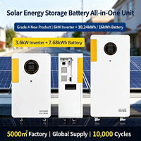 Système de stockage d'énergie solaire 6KW 16KWH IP65 CAN tout-en-un avec onduleur hybride et batterie LiFePO4 pour l'alimentation de secours domestique