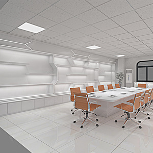 オフィスミーティング用カスタム光沢度の高いモダンスタイル会議用テーブル高品質ディスプレイラックホワイトカラー - Product Image 3