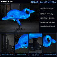 MOMOVALLEY - Lámpara Decorativa con Motivo de Delfín para Exteriores, Fibra de Vidrio Translúcida para Decoración de Acuarios, Exhibición en Parques Acuáticos, Suministro de Fábrica