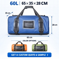 Sac de voyage tactique robuste en PVC 500D, étanche, avec logo personnalisé OEM, réduction dynamique du volume, pour l'alpinisme