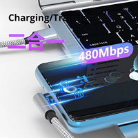 Produk terlaris pada platform e-commerce 6A kabel Tipe C pengisian daya cepat dengan 90 derajat siku desain nilon kepang untuk ponsel