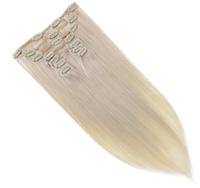 Extensions de cheveux invisibles couleur blond platine, sans perte de cheveux, lisses et sans couture, en cheveux humains, pour cheveux courts et fins
