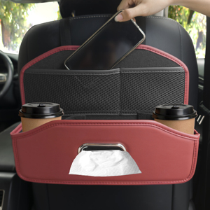 Organisateur de siège arrière de voiture en cuir YECAI, sac suspendu réglable pour appuie-tête, idéal pour les voyages, les trajets quotidiens, les jouets et les chargeurs, sans désordre - Product Image 5