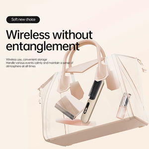 Cordless Mini <b>Hair</b> Straightener <b>Brush</b> 8000mAh Ionic Technology USB-Powered Fast <b>Heating</b> PTC Temperature Control-Portable for Car - Product Image 4