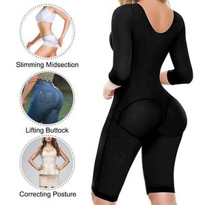 Vente en gros <span class=keywords><strong>Colombianas</strong></span> Contrôle du ventre Bodyshaper Longueur au genou Manches solitaires Vêtements de compression Gaines post-partum colombiennes - Product Image 6