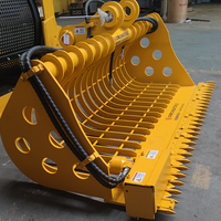 Seau squelettique de râteau de tamis hydraulique d'excavatrice pour nettoyer l'herbe de rivière