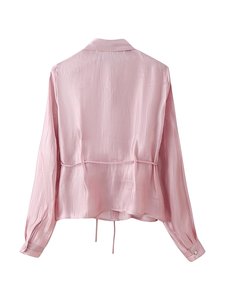 TAOP&ZA Stile Europeo e Americano 2026 Nuova Camicetta Casual da <span class=keywords><strong>Donna</strong></span> Primaverile con Colletto a Risvolto e Maniche Lunghe con Fiocco Decorativo 2461938 - Product Image 3