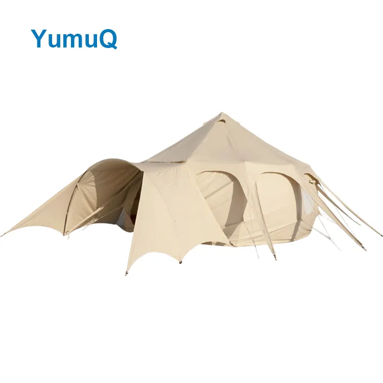YumuQ 3m 5m 6m Glamping grande campeggio di lusso per famiglie Hotel Yurt cupola campana tenda impermeabile per la vendita