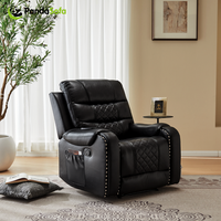Canapé inclinable moderne extensible en cuir avec structure en bois pour salon, home cinéma et relaxation