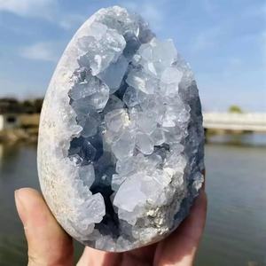 Venta al por mayor Celestite Azure Cluster <span class=keywords><strong>Cianita</strong></span> Piedra cruda Curación natural Mineral Espécimen Artesanía para decoración Fengshui - Product Image 1