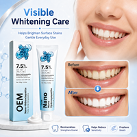 Dentifrice blanchissant sans fluorure personnalisé en usine, OEM, avec 7,5 % d'hydroxyapatite, protège l'émail, répare les dents